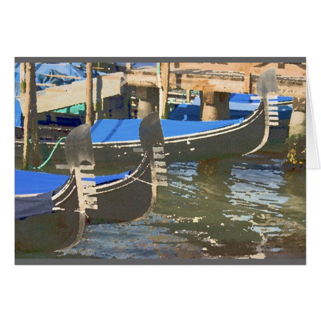 Cartão Gondolas em Veneza, Itália (Frente Horizontal)