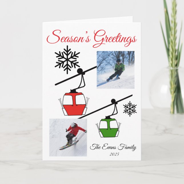 Cartão Gôndolas verdes e vermelhas (Frente)