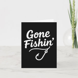 Cartão Gone fishin gráfico de pesca de bolso para pescado