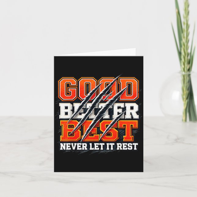 Cartão Good Better Never Let It Rest Motivation Bear  (Frente)