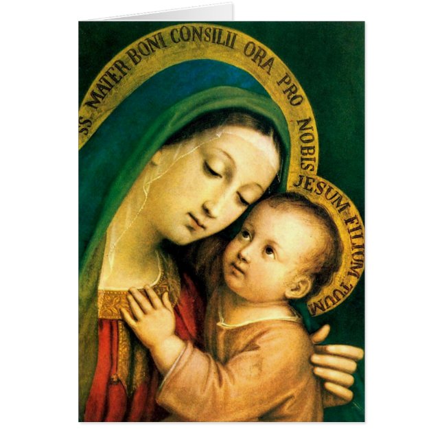 Cartão Good Counsel Virgin Mother Mary Catholic Vintage (Frente)