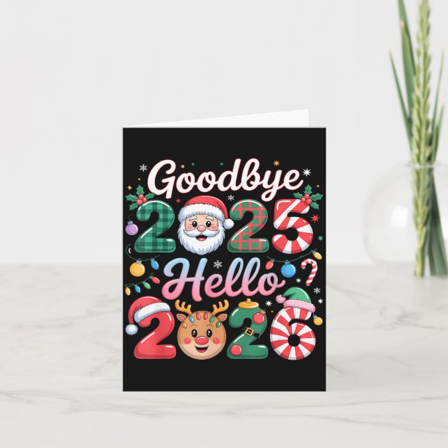 Cartão Goodbye 2025 Hello 2026 Christmas New Year Gift  (Frente)