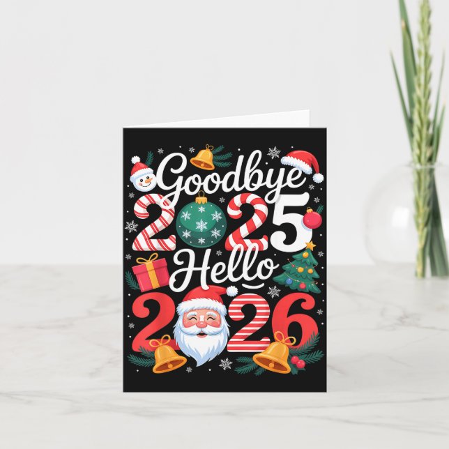 Cartão Goodbye 2025 Hello 2026 Happy New Year Family Matc (Frente)