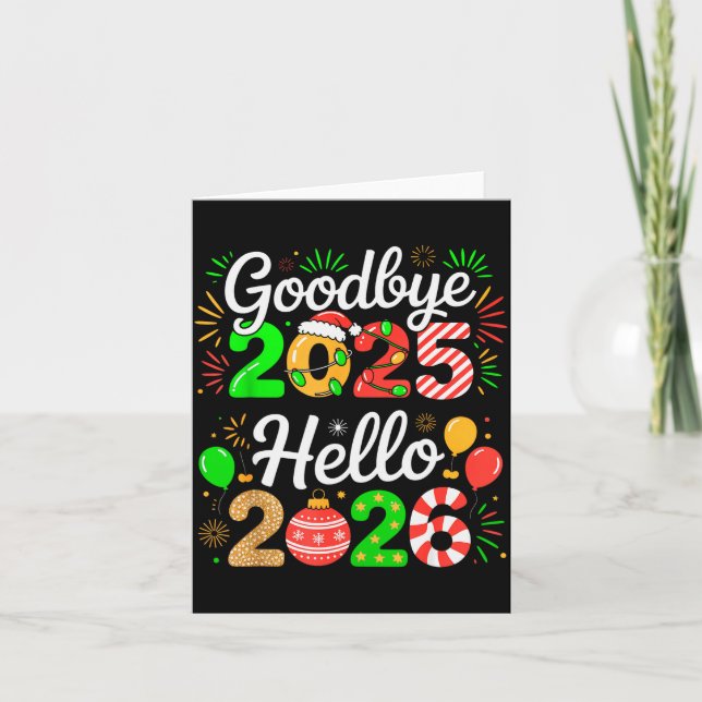 Cartão Goodbye 2025 Hello 2026 Happy New Year's Eve Chris (Frente)