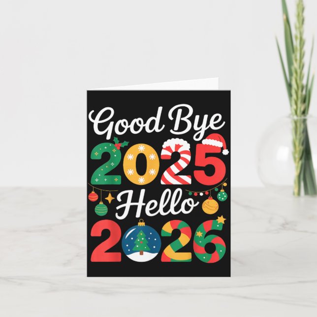 Cartão Goodbye 2025 Hello 2026 Happy New Year's Eve Chris (Frente)