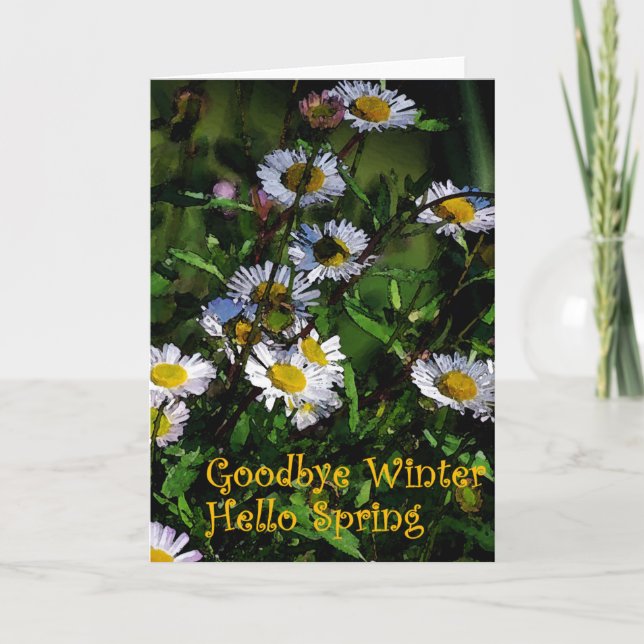 Cartão 'Goodbye Winter, Hello Spring' Blank Greeting Card (Frente)
