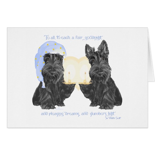 Cartão Goodnight Scotties (Frente Horizontal)