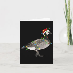 Cartão Goose Bird Lover Xmas Santa Hat fica no Natal