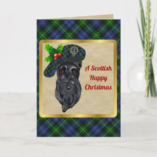 Cartão Gordon Crachá & Tartan Personalizado Xmas