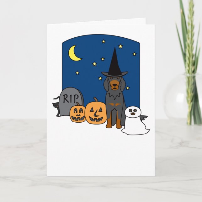 Cartão Gordon Setter Halloween (Frente)