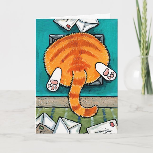 Cartão Gordura Laranja Tabby Cat. (Frente)