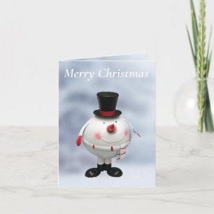 Cartão Gordura Redonda Engraçado Tin Snowman