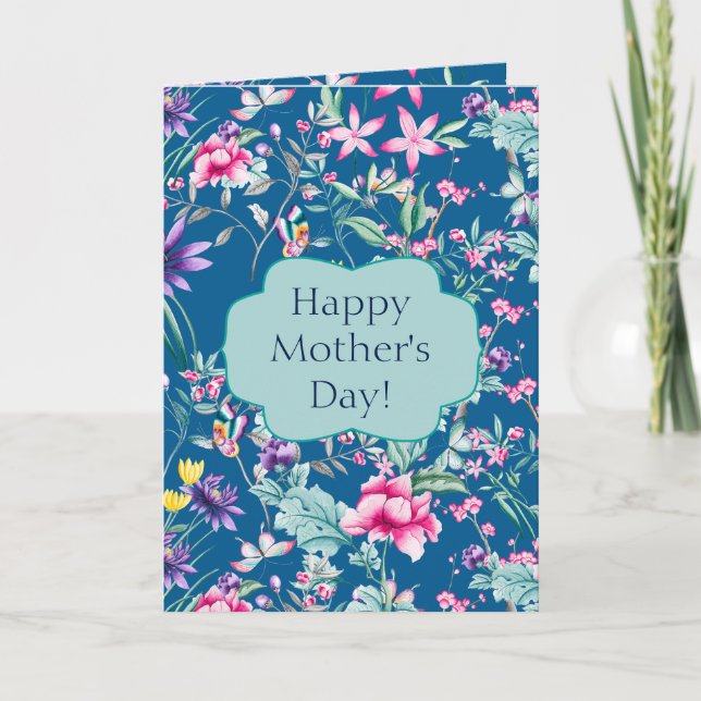 Cartão Gorgeous Chinoiserie Floral Pattern | Mother's Day (Frente)