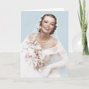 Cartão Gorgeous Vintage Bride, Blue