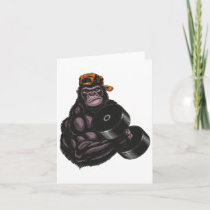 Cartão Gorilla Dumbbell Malhação Workout Gym Para O Bacal