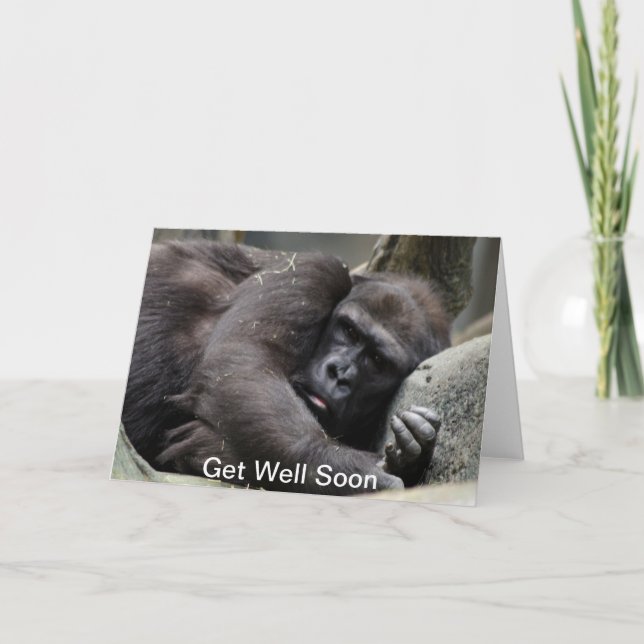 Cartão Gorilla Get Well Soon (Frente)