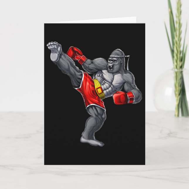 Cartão Gorilla Muay Thai Boxe Karatê Kickboxing Artes Mar (Frente)