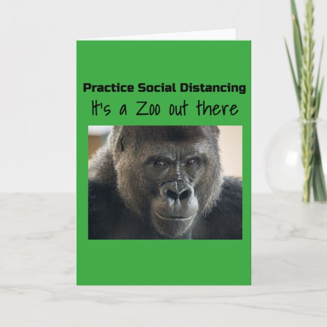 Cartão Gorillas na Riot Midst Corona, por Funnycomb (Frente)