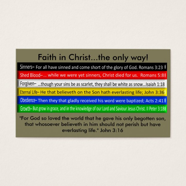 Cartão Gospel De Livro Sem Palavras (Frente)