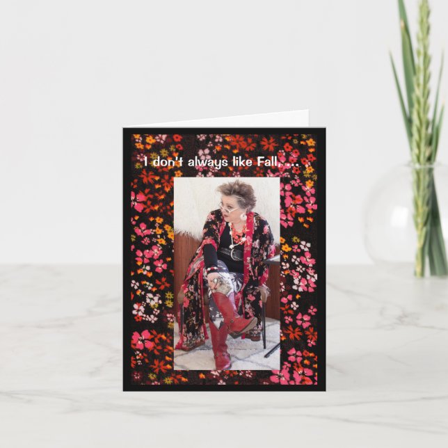 Cartão Gostando de outono e vestindo botas favoritas (Frente)