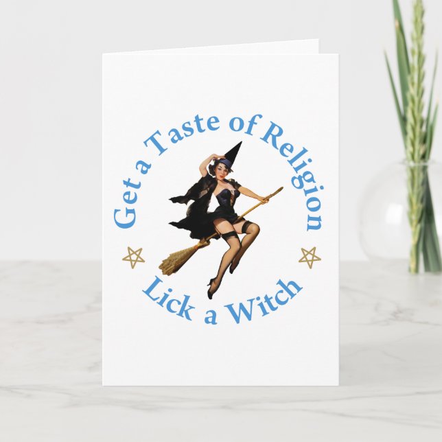 Cartão Gosto de Religião - Lick uma Bruxa (Frente)