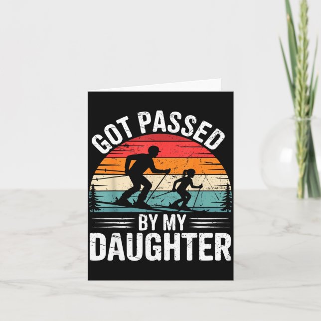 Cartão Got Ped By My Daughter Ski Dad Retro Snow Srts Des (Frente)