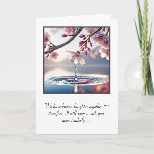 Cartão Gotas de Chuva em Flores de Cereja para Simpatia (Frente)