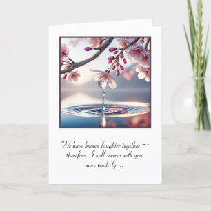 Cartão Gotas de Chuva em Flores de Cereja para Simpatia