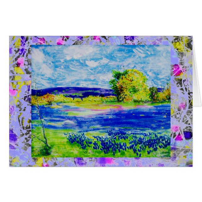 Cartão gotejadela de flores silvestres (Frente Horizontal)