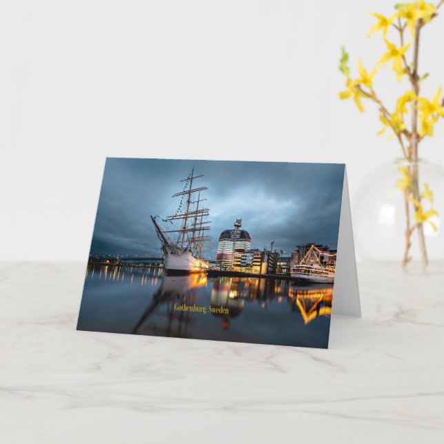 Cartão Gotemburgo, Porto de Suecia (Flor Amarela)