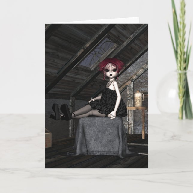 Cartão Goth Doll Zoey - Greeting Card (Frente)