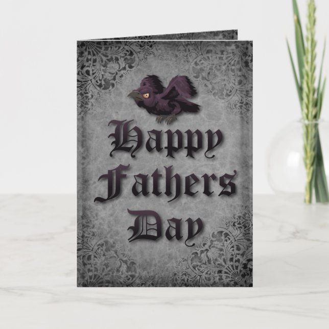 Cartão Goth Father Raven Fathers Day Card (Frente)