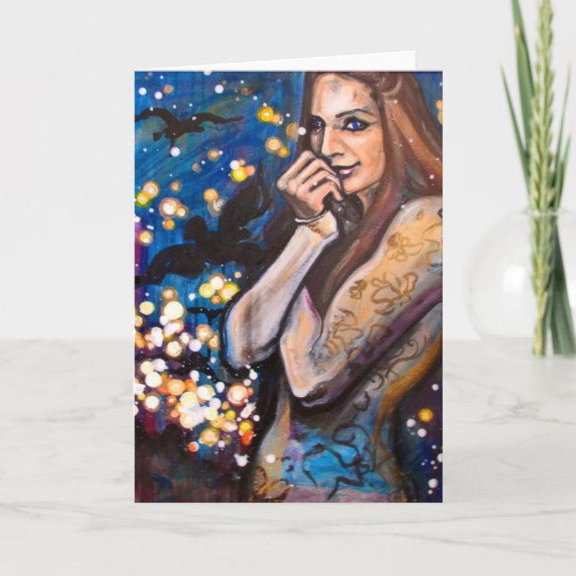 Cartão "Gotham Girl" Greeting Card - Art by Charis D (Frente)