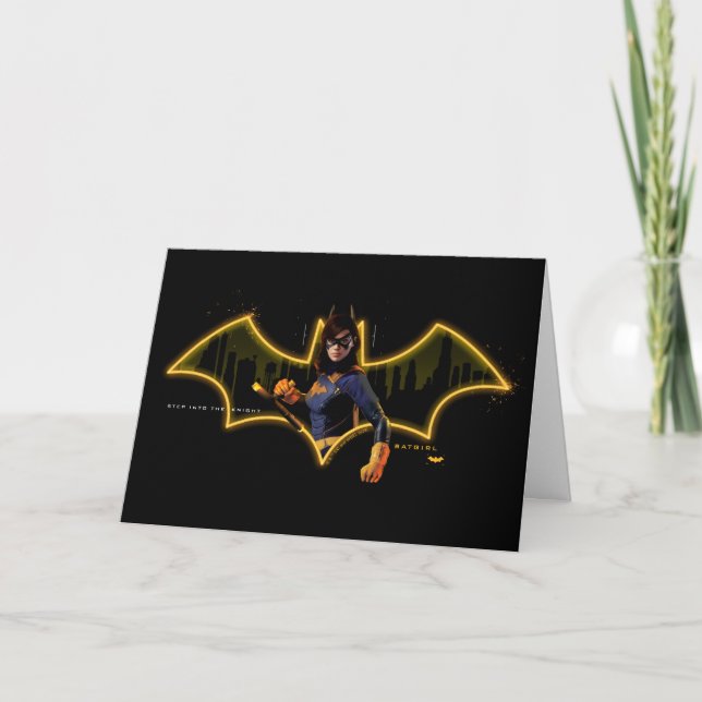 Cartão Gotham Knights Batgirl no logotipo (Frente)