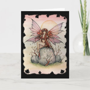 Cartão Gothic Autumn Fall Faerie Fairy Greeting Card