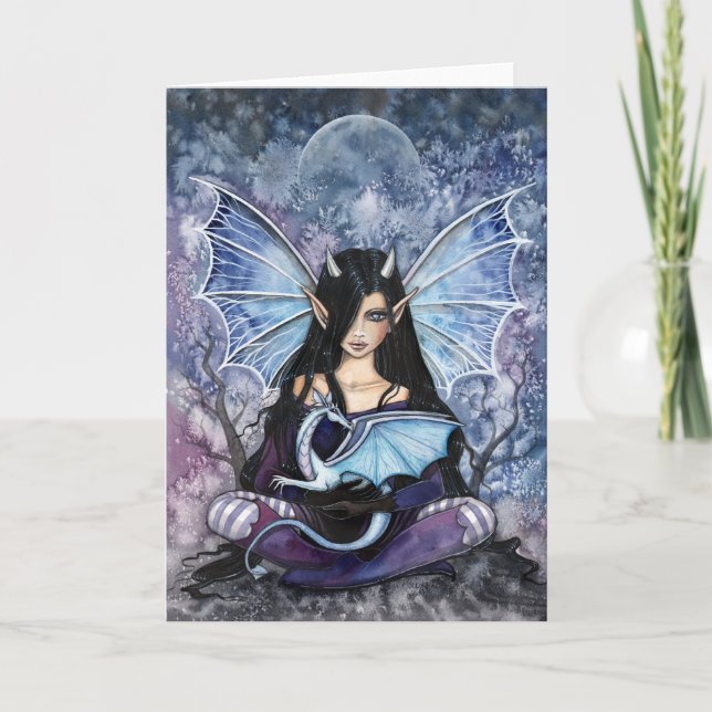 Cartão Gothic Dragon Fairy Card Notecard (Frente)