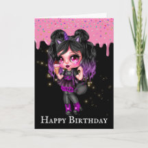 Gothic fairy girl purple black frosting dripping