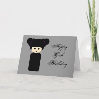 Cartão Gothic Kokeshi Birthday Card
