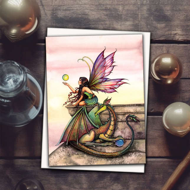Cartão Gothic Mystic Fairy Dragon Card by Molly Harrison (Criador carregado)