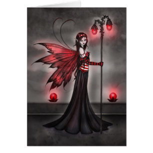 Cartão Gothic Ruby Fairy Fantasy Art Card