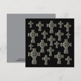 Cartão Gótica Halloween Graveyard Headstone Cross Drake