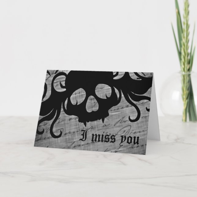 Cartão Gótica sente sua falta (Frente)