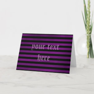 Cartão gótico das listras sujas roxas e pretas