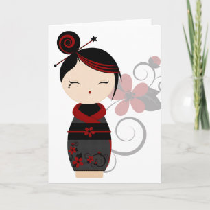 Cartão gótico de Kokeshi