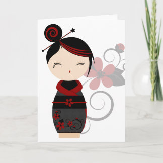 Cartão gótico de Kokeshi