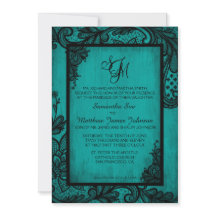 Cartão gótico do convite do casamento do laço