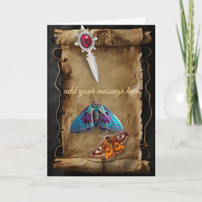 Cartão Gótico manuscrito antigo (Frente)