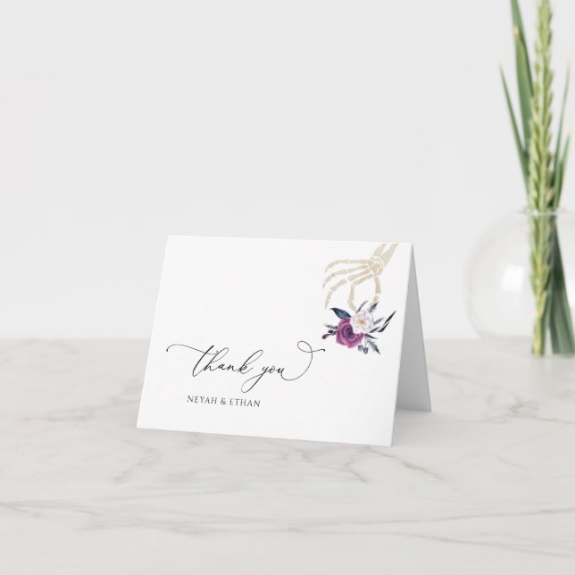 Cartão Gótico Obrigado A Carta De Halloween De Casamento  (Frente)