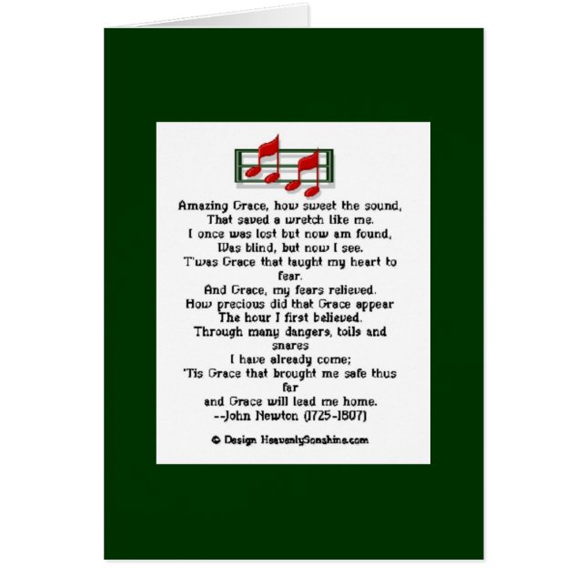 Cartão Graça Hymn Incrível (Frente)
