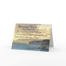 Graça Incrível Hymn Ocean Sunset Greeting Card